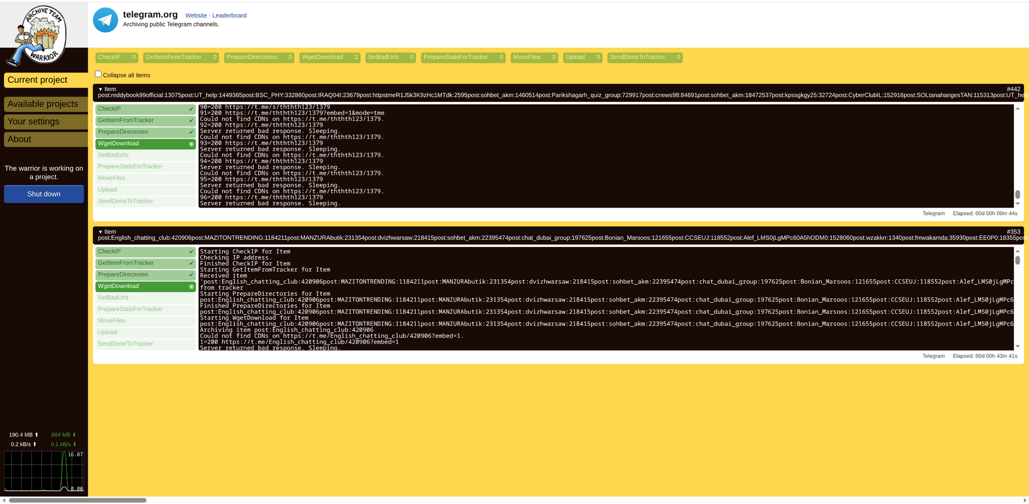 ArchiveTeam Warrior Web Interface